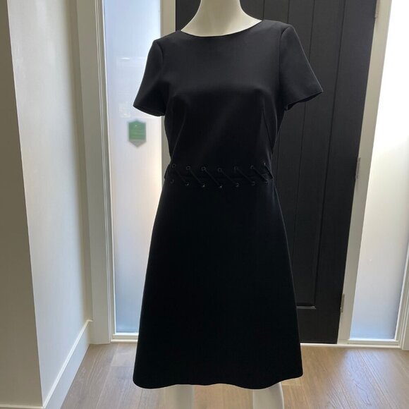 Escada Sport Classic Short Sleeve Dress w Lace & Grommet Detail Black Sz 38 - Picture 13 of 16